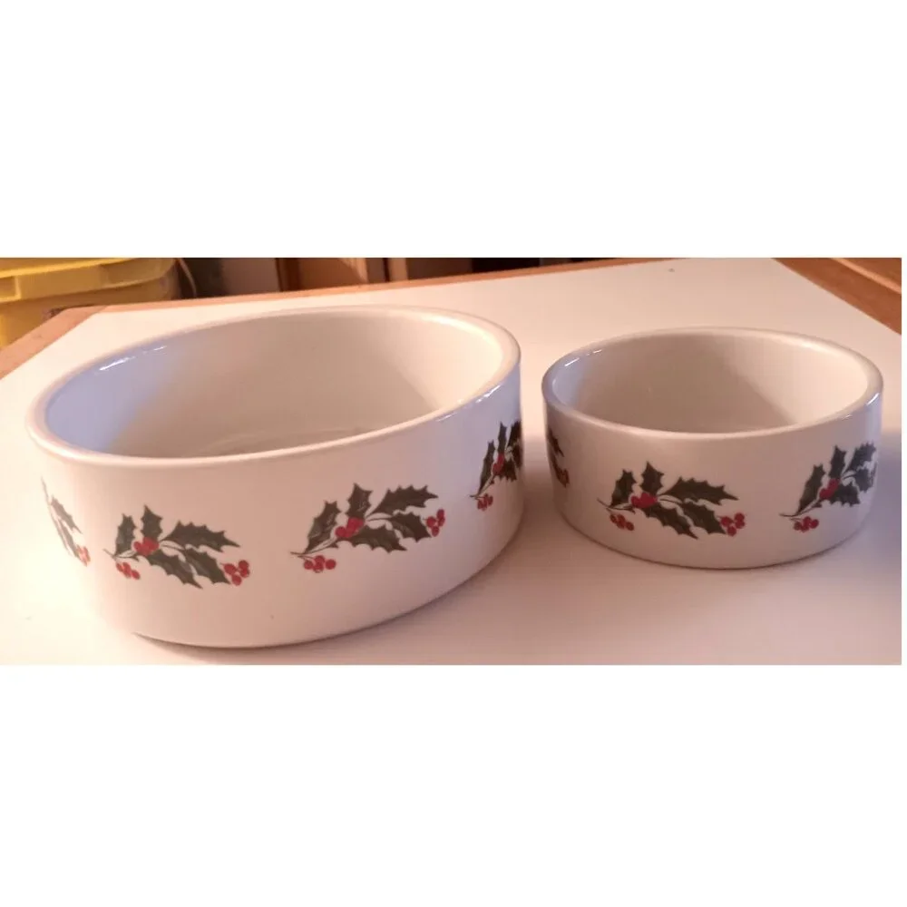 Ethical Round Ceramic Pet Bowls new 2 pieces